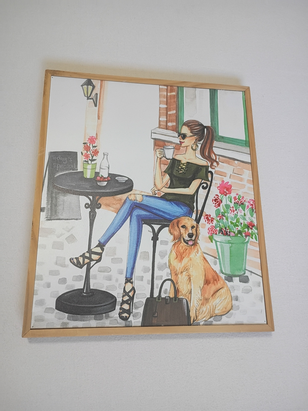 Rongrong DeVoe "Afternoon Coffee" Framed Art Print - Hobby Lobby Women With Dog
